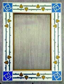 Arts & Crafts decorative painted mirror frame