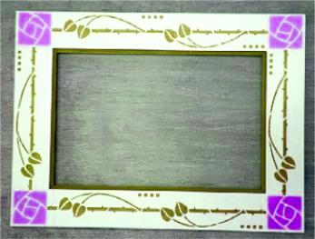 Arts & Crafts decorative painted mirror frame