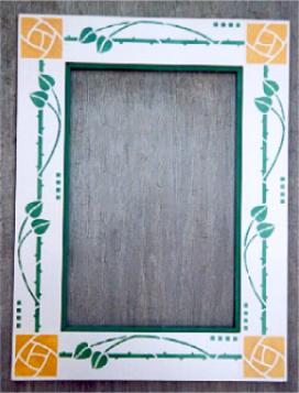 Arts & Crafts decorative painted mirror frame
