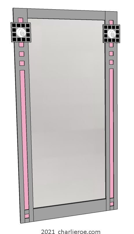  New CR Mackintosh Glasgow style painted mirror frame