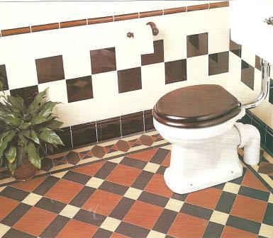Wm Morris Reformed Gothic Revival encaustic bathroom floor tiles