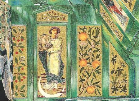 Wm Morris Arts & Crafts Movement pre-raphaelite panels painting for a bathroom