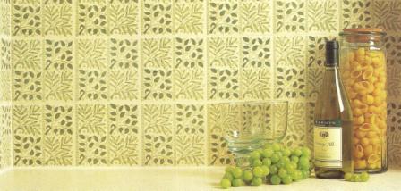 Wm Morris Arts & Crafts Movement bathroom tiled splash back