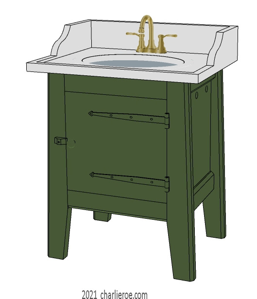 New Wm Morris Arts & Crafts Movement Artisan range of bathroom washstands vanity units furniture in painted or wood finishes