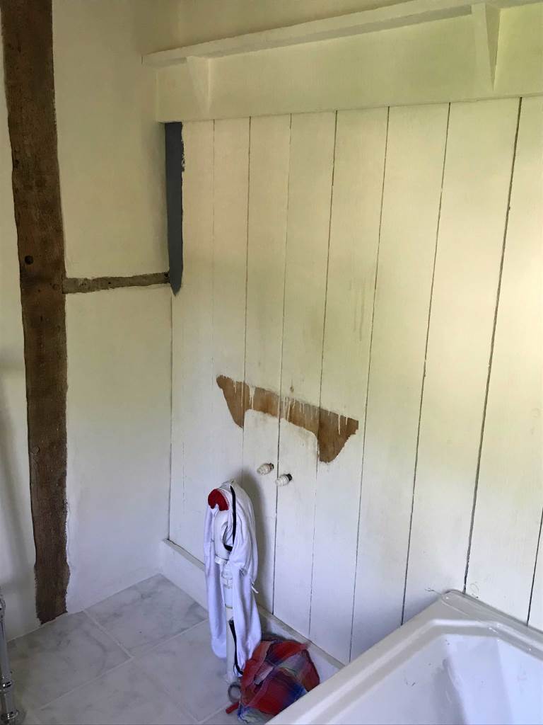 Customer's bathroom where the new Artisan vanity/washstand will go