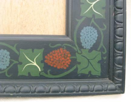 detail of William Wm Morris 'Vine' decorative painted large mirror frame
