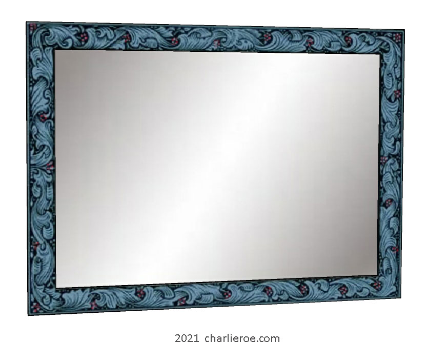 William Wm Morris 'Foliage' decorative painted large mirror frame lansdacpe