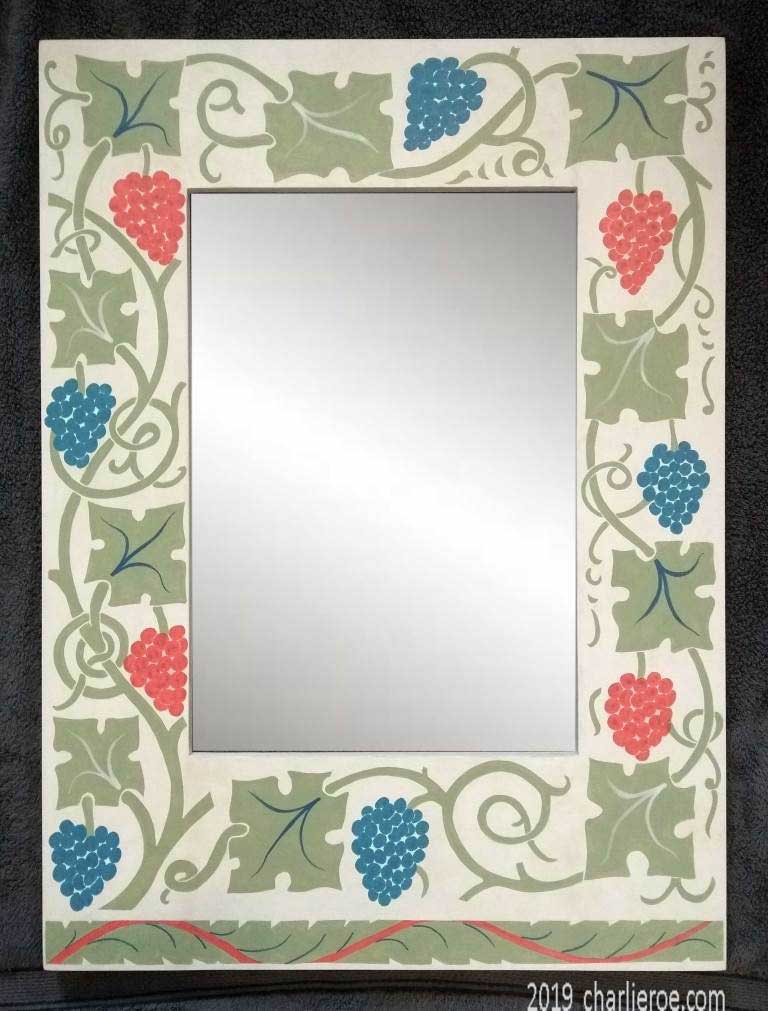 new William Wm Morris 'Vine' decorative painted large mirror frame