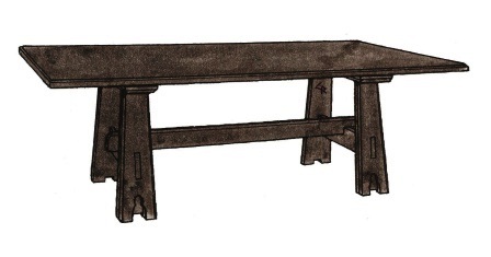Ford Madox brown & Wm Morris & Co  Arts & Crafts movement style dining table