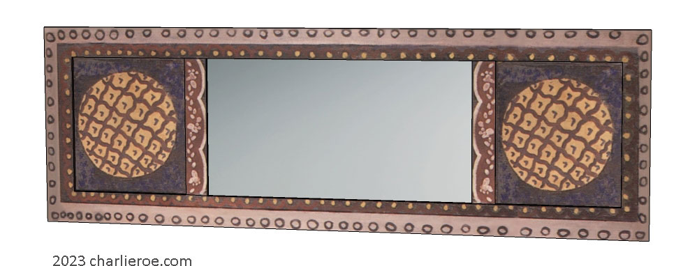 new Bloomsbury Group style painted mirror frame