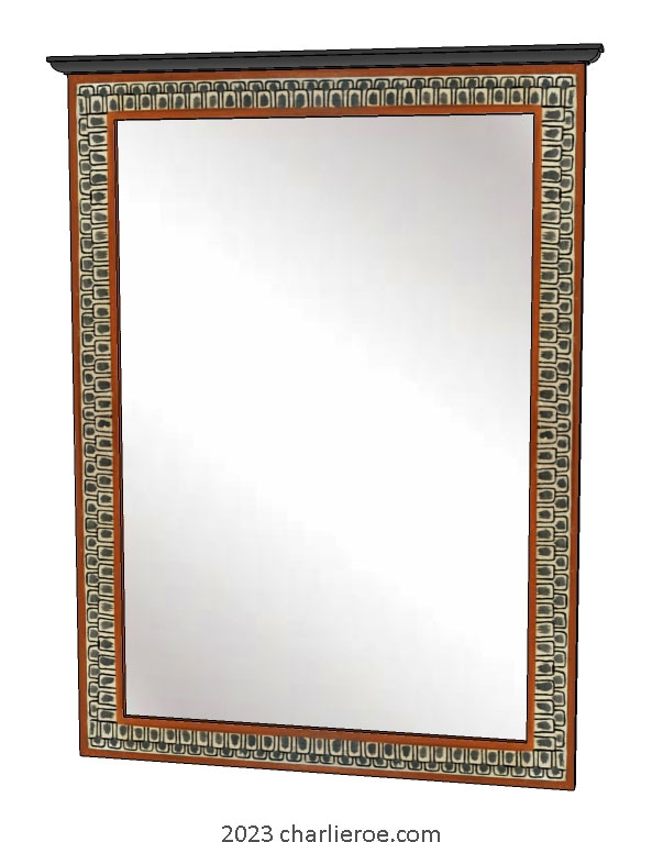 new Omega Workshops Bloomsbury Group style painted mirror frame