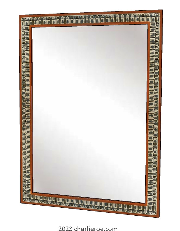 new Omega Workshops Bloomsbury Group style painted mirror frame