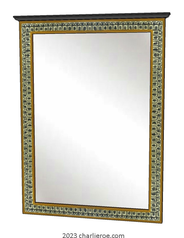 new Omega Workshops Bloomsbury Group style painted mirror frame