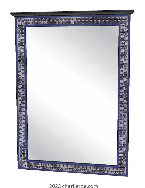 new Omega Workshops Bloomsbury Group style painted mirror frame