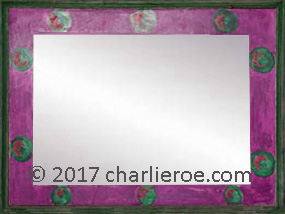 New Bloomsbury Group red painted mirror frame inspired by a Duncan Grant design