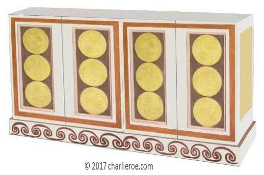 new Bloomsbury Group style style painted 4 door sideboard cupboard