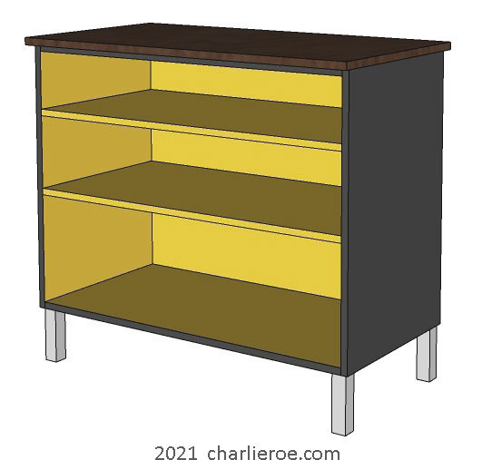 New Omega workshops - Duncan Grant's painted 'Lilypond' design used for a 2 door cabinet cupboard or sideboard