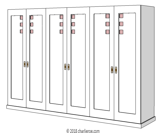 new CR Mackintosh lacquered 6 door painted bedroom wardrobes from Hill House wardrobes