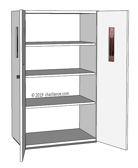 new CR Mackintosh interior fit-out of lacquered painted bedroom wardrobes with marquetry veneered panels in the doors & side panels