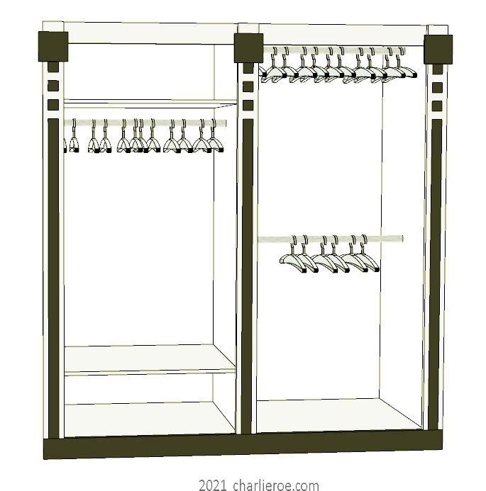 new CR Mackintosh white lacquered painted bedroom 2 bay walk-in closet wardrobe