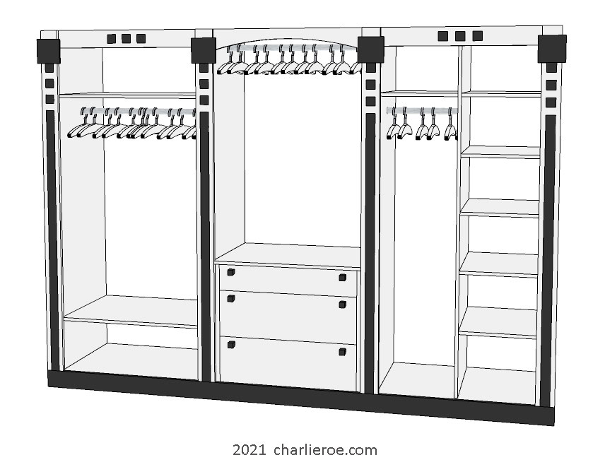 new CR Mackintosh white lacquered painted bedroom walk-in closet wardrobe