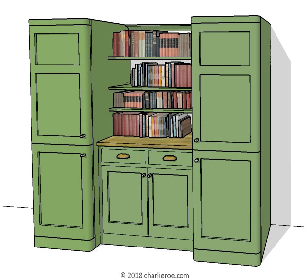 new CR Mackintosh Derngate painted lacquered home office bookcase