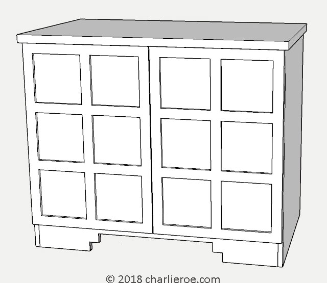 Charles Rennie CR Mackintosh white painted Derngate style 2 door sideboard