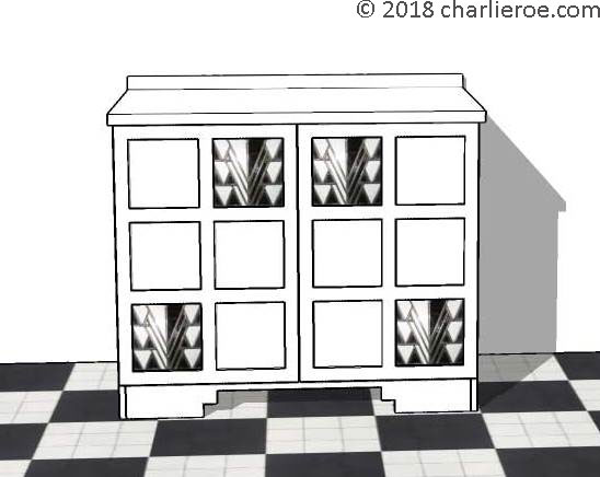 New Charles Rennie CR Mackintosh painted  Derngate style 2 door sideboard