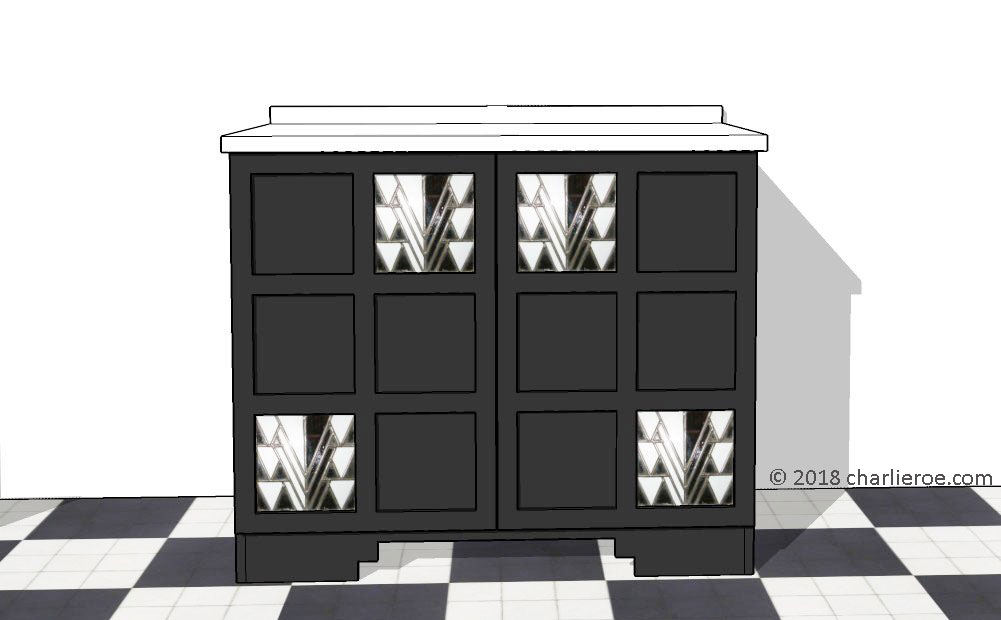 New Charles Rennie CR Mackintosh painted  Derngate style 2 door sideboard