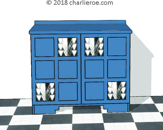 New Charles Rennie CR Mackintosh painted  Derngate style 2 door sideboard