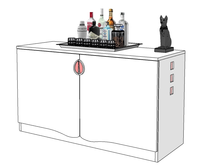 New Charles Rennie CR Mackintosh style white painted 2 door sideboard