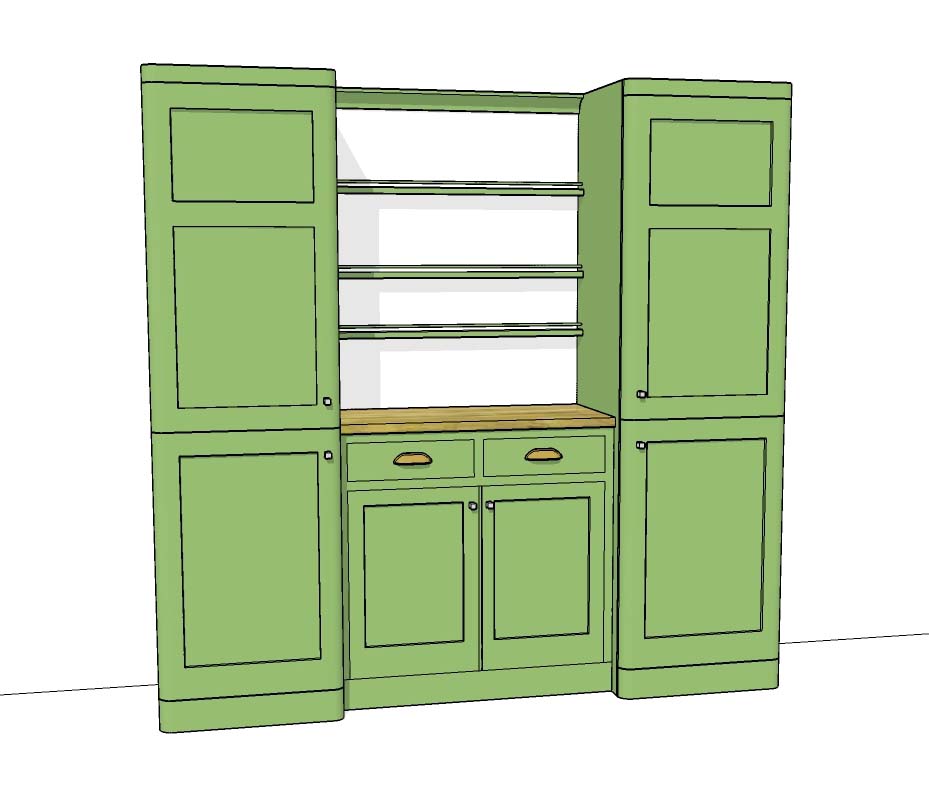 CR Mackintosh Derngate fitted white painted kitchen dresser furniture