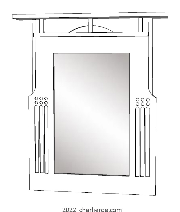 New Charles Rennie CR Mackintosh white painted lacquered wooden wall Mirror