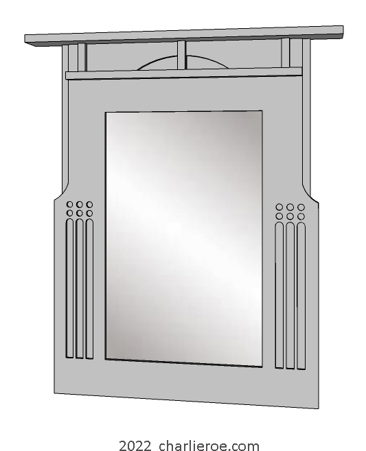 New Charles Rennie CR Mackintosh grey painted lacquered wooden wall Mirror