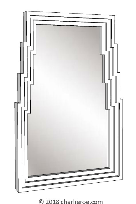 new Charles Rennie CR Mackintosh black lacquered painted wall mirror based on 78 Derngate designs