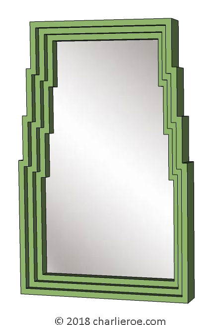new Charles Rennie CR Mackintosh black lacquered painted wall mirror based on 78 Derngate designs