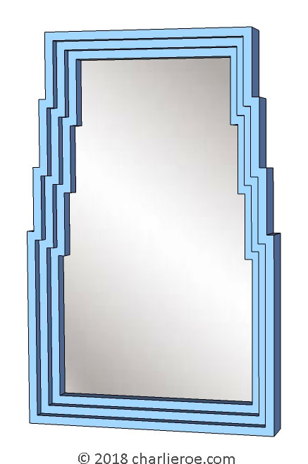 new Charles Rennie CR Mackintosh black lacquered painted wall mirror based on 78 Derngate designs