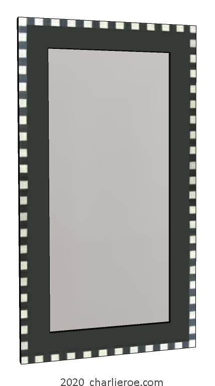 New Charles Rennie CR Mackintosh Glasgow School of Art style painted lacquered wooden wall Mirrors with border squares