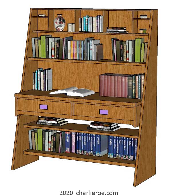 New CR Mackintosh console hall table / sideboard or desk/bureau in Oak finish