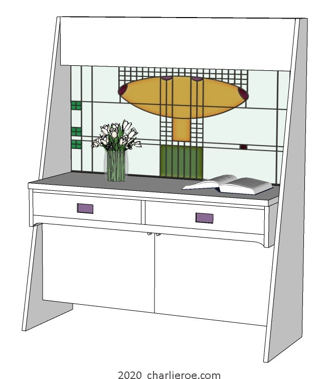 New CR Mackintosh console hall table / sideboard or desk/bureau in Oak finish