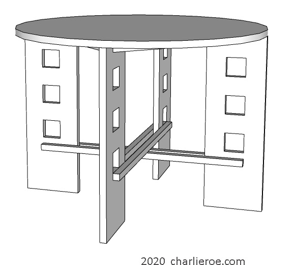 New Charles Rennie CR Mackintosh painted white coffee table with square leg cut-outs