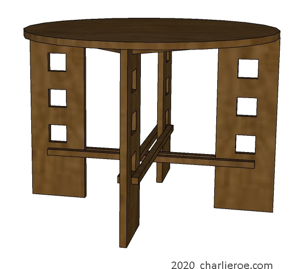 New Charles Rennie CR Mackintosh white painted Willow Tearoom coffee table in dark stained oak