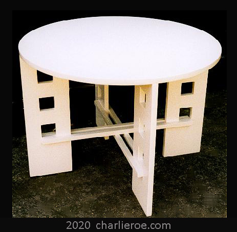 New Charles Rennie CR Mackintosh white painted Willow Tearoom coffee table