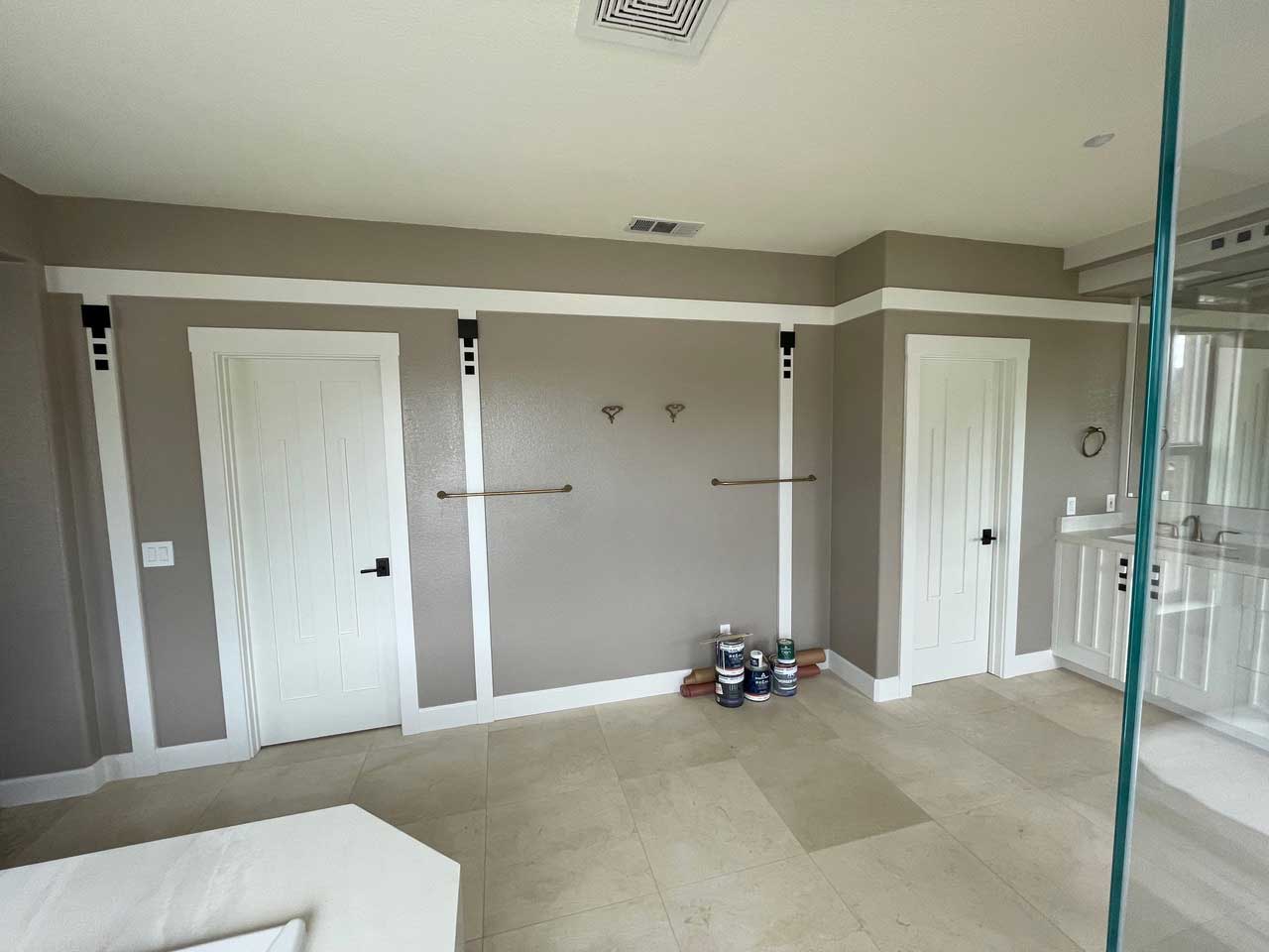 new Charles Rennie CR Mackintosh style white painted wall panelling