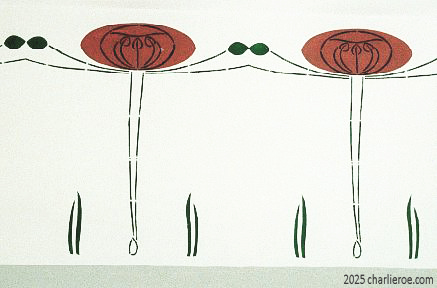 new Charles Rennie CR Mackintosh painted wall treatment & wall stencils