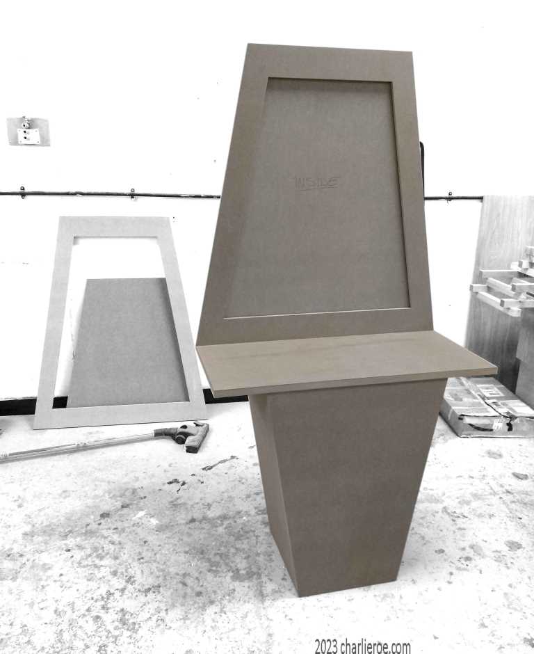 new ancient Egyptian Revival style Pylon shaped painted vanity unit being constructed