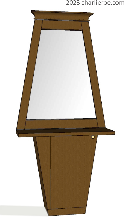 new ancient Egyptian Revival style Pylon shaped painted console table cabinet being constructed