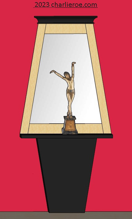 new ancient Egyptian Revival style Pylon shaped painted console table being constructed