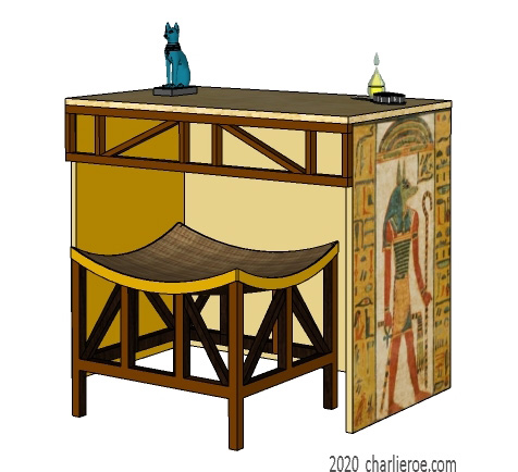 new ancient Egyptian Revival style desk or console table  with decorative egyptian painting