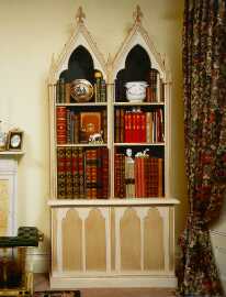 Gothic Gothique painted bookshelves bookcase